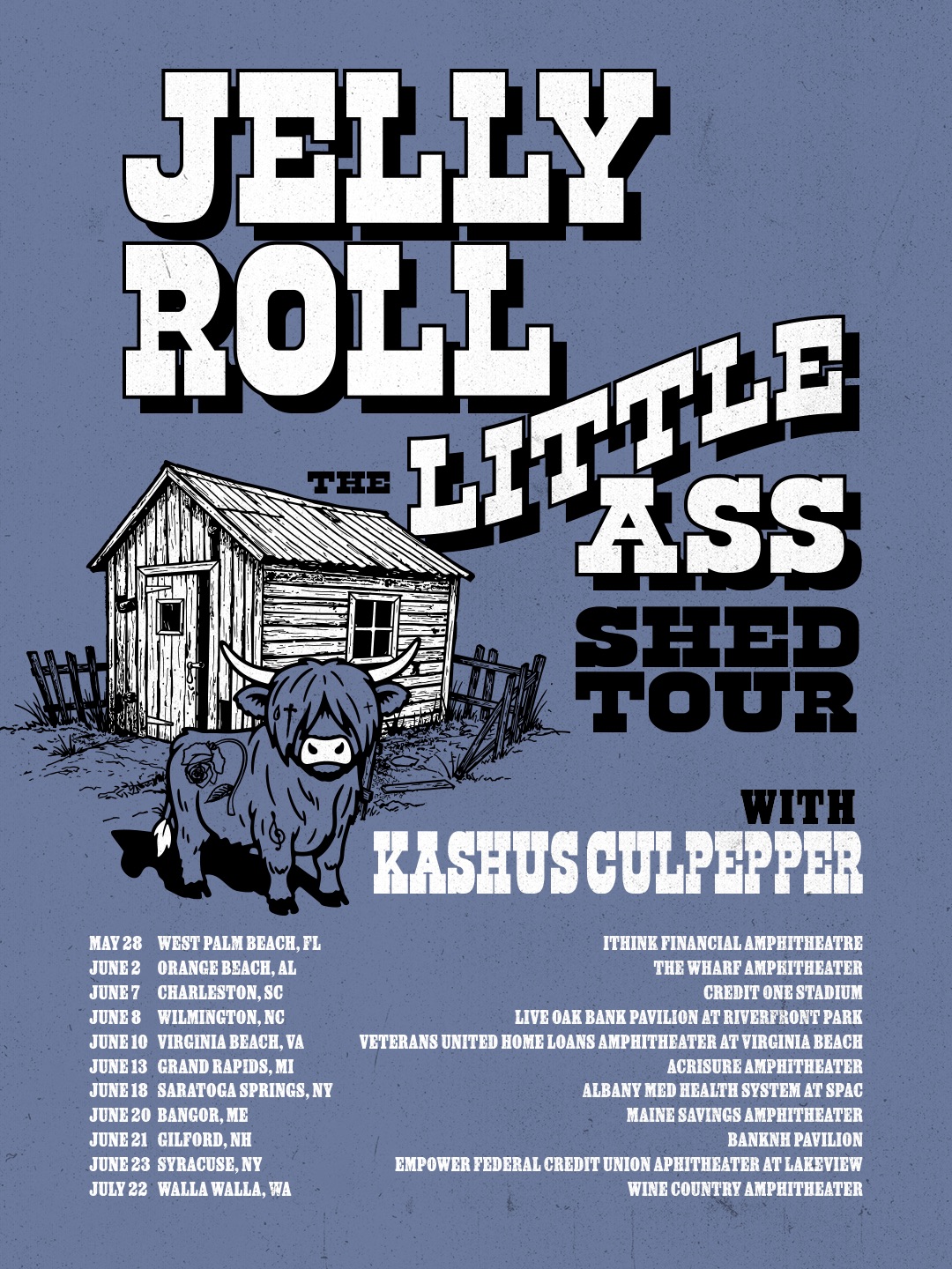 Jelly Roll The Little ASS Shed Tour Poster 2026
